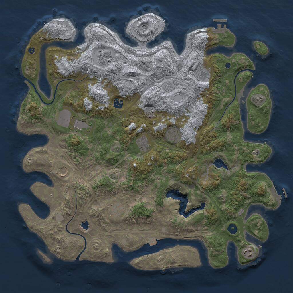 Rust Map: Procedural Map, Size: 4450, Seed: 7213111, 16 Monuments