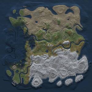 Thumbnail Rust Map: Procedural Map, Size: 4500, Seed: 1993102347, 16 Monuments