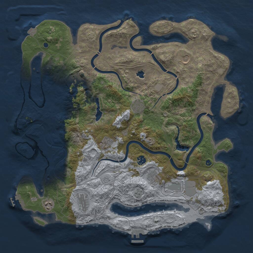 Rust Map: Procedural Map, Size: 4250, Seed: 1913663855, 16 Monuments