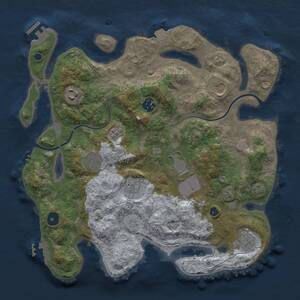 Thumbnail Rust Map: Procedural Map, Size: 3500, Seed: 2103284935, 14 Monuments