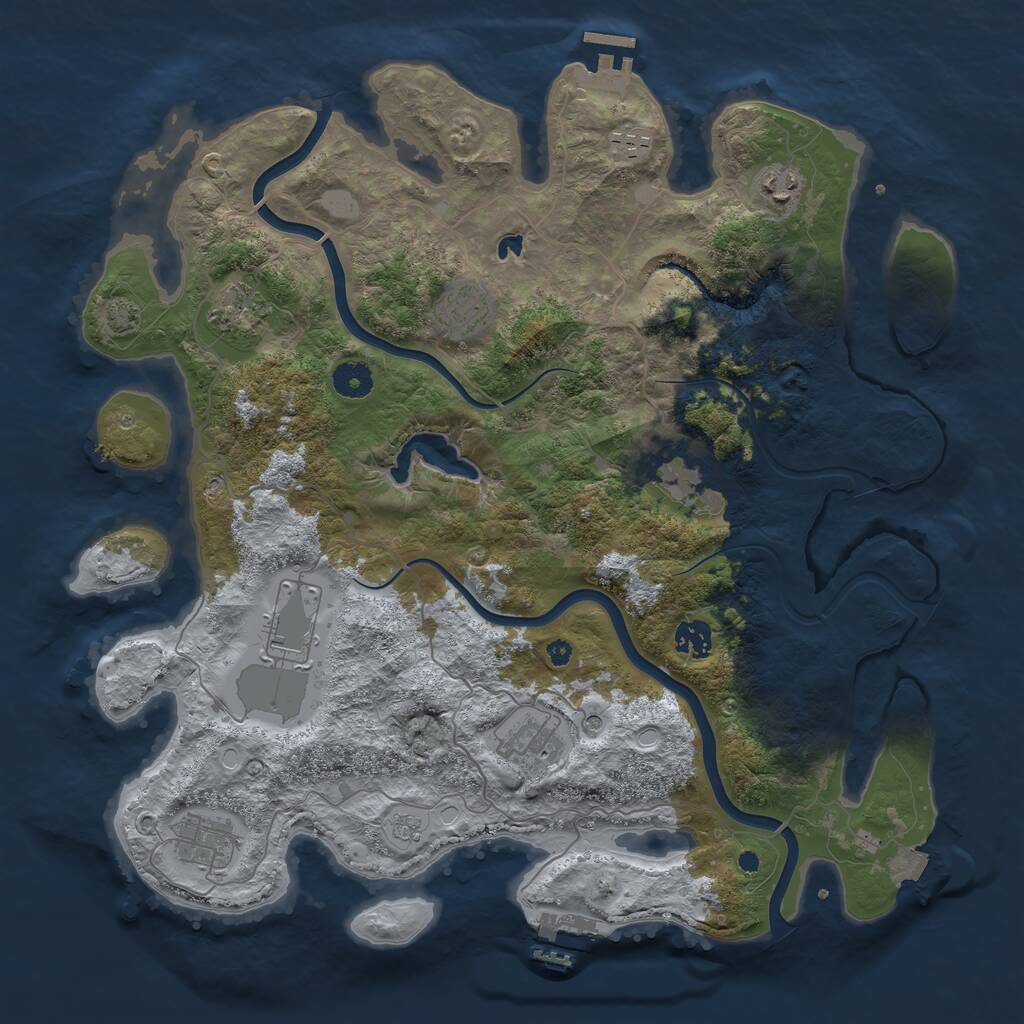 Rust Map: Procedural Map, Size: 4000, Seed: 4198731, 15 Monuments