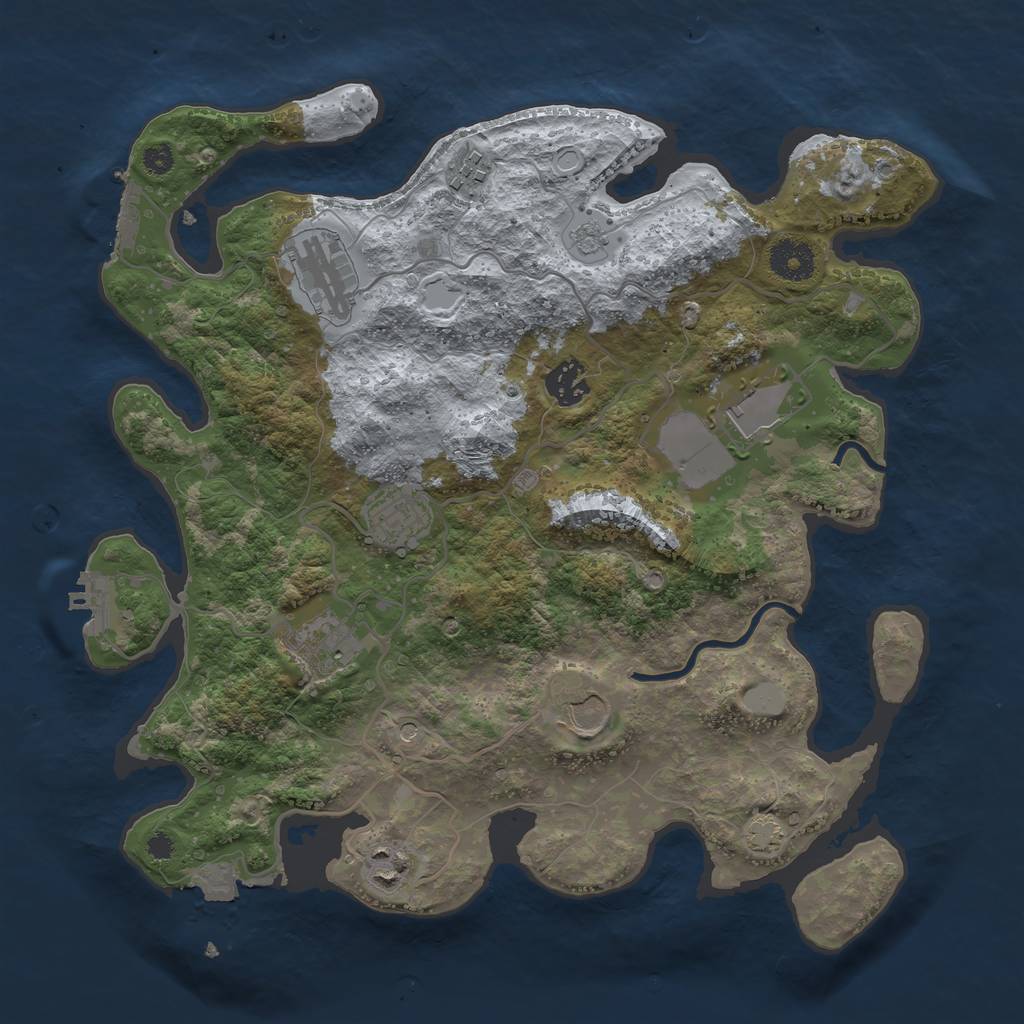 Rust Map: Procedural Map, Size: 3500, Seed: 233749425, 16 Monuments