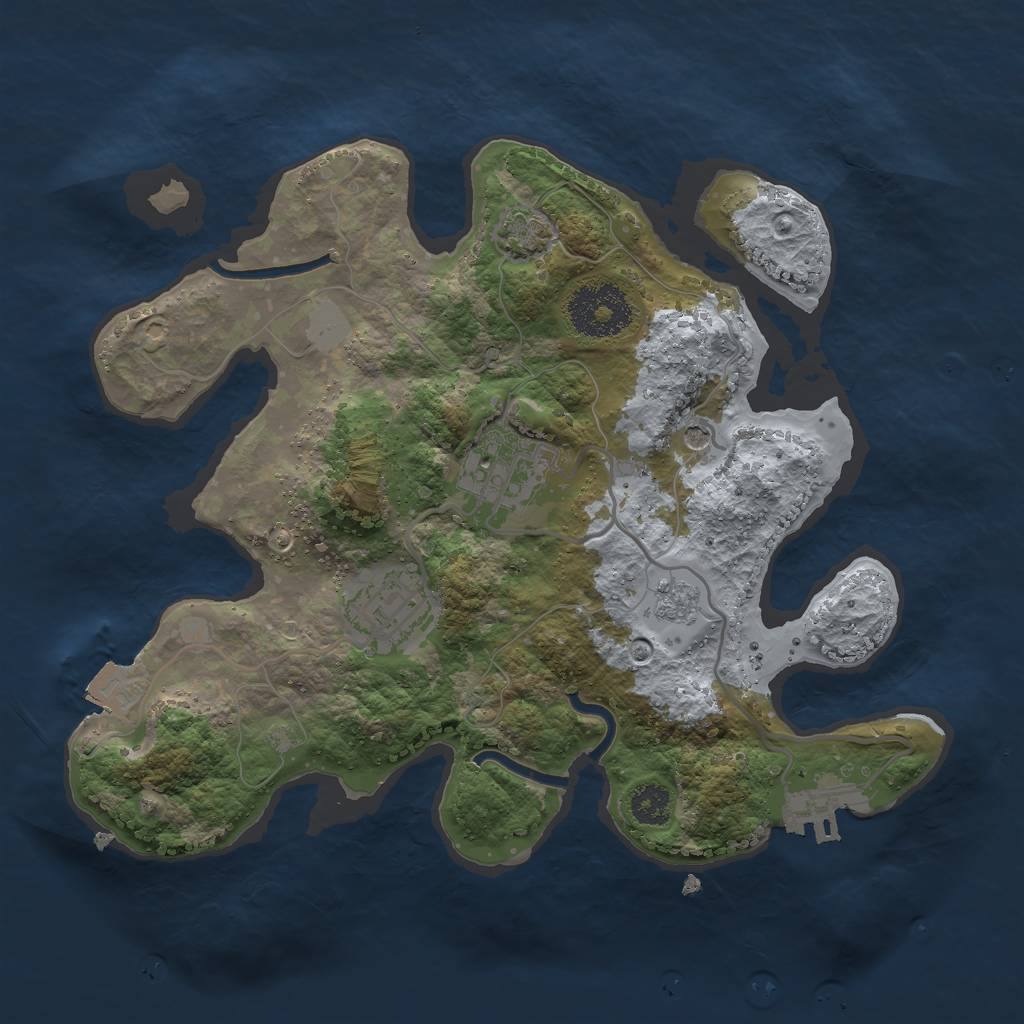 Rust Map: Procedural Map, Size: 2600, Seed: 96516, 9 Monuments