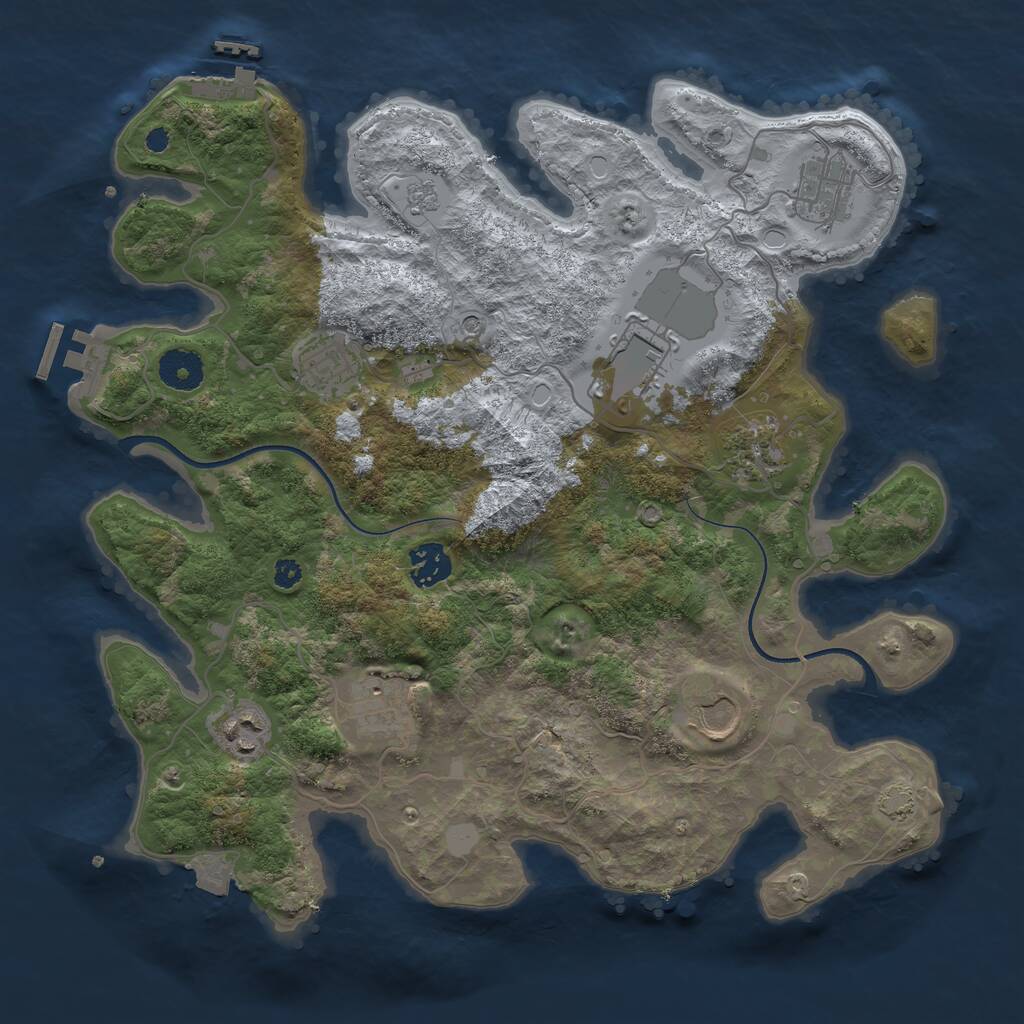 Rust Map: Procedural Map, Size: 3550, Seed: 63012440, 14 Monuments