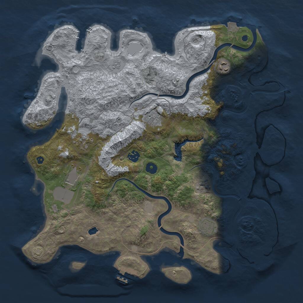 Rust Map: Procedural Map, Size: 4000, Seed: 97146655, 13 Monuments