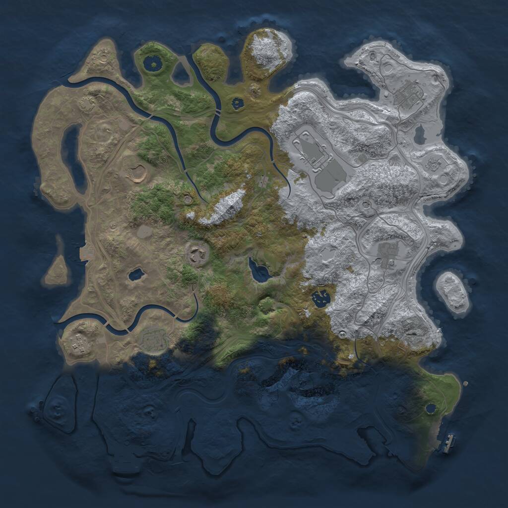 Rust Map: Procedural Map, Size: 4250, Seed: 44917783, 14 Monuments