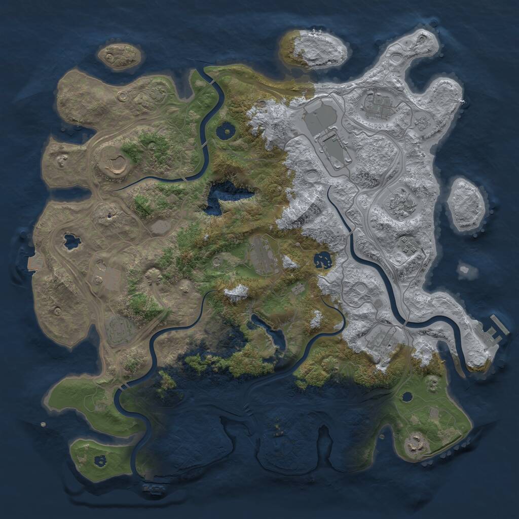 Rust Map: Procedural Map, Size: 4250, Seed: 41111855, 17 Monuments