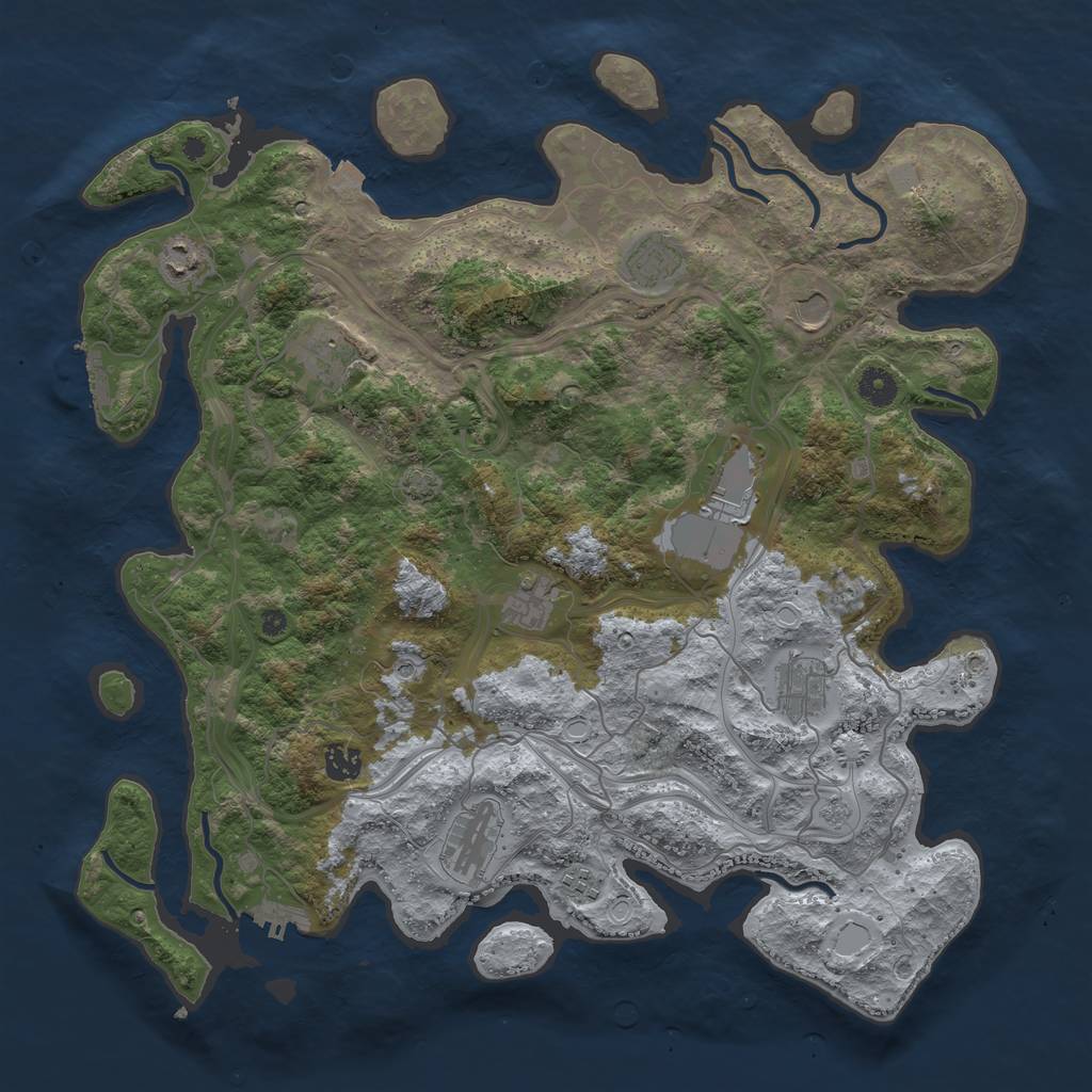 Rust Map: Procedural Map, Size: 4250, Seed: 25817786, 18 Monuments