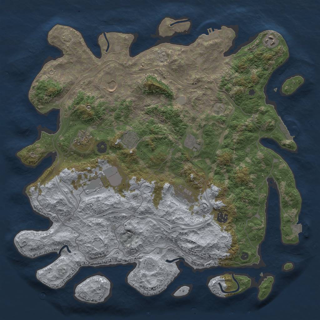 Rust Map: Procedural Map, Size: 4250, Seed: 17583275, 17 Monuments