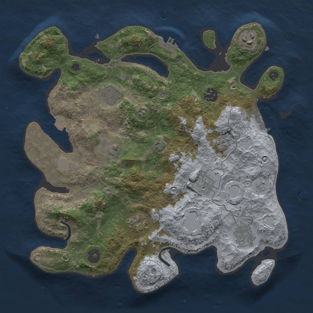Rust Map: Procedural Map, Size: 3400, Seed: 42134046, 16 Monuments