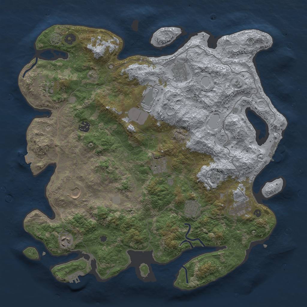 Rust Map: Procedural Map, Size: 4100, Seed: 87275762, 18 Monuments