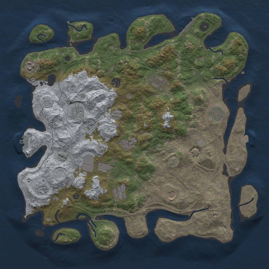 Rust Map: Procedural Map, Size: 4300, Seed: 60900349, 19 Monuments