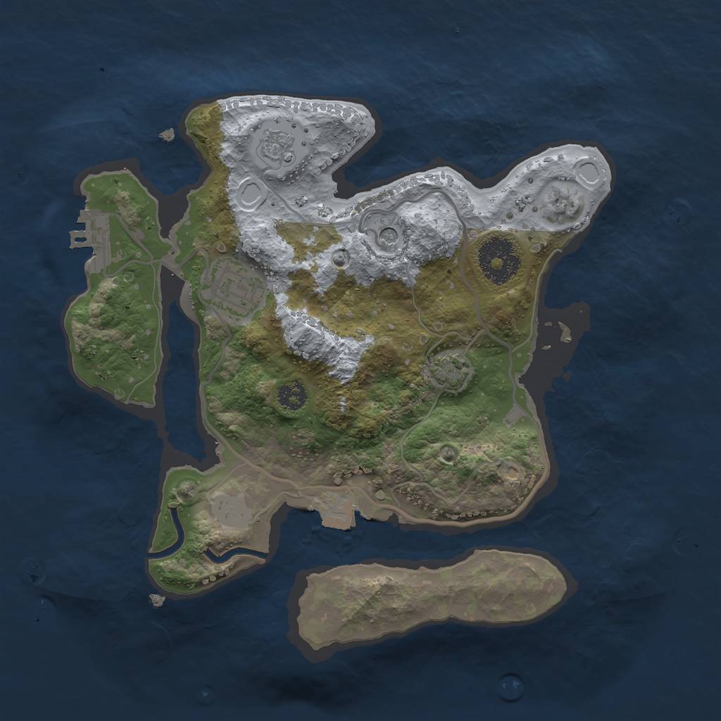 Rust Map: Procedural Map, Size: 2500, Seed: 1515, 8 Monuments