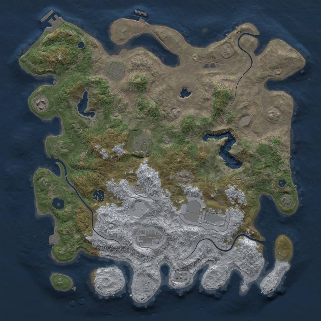 Rust Map: Procedural Map, Size: 4100, Seed: 43324498, 13 Monuments