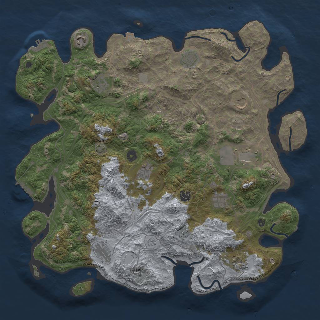 Rust Map: Procedural Map, Size: 4300, Seed: 59622038, 19 Monuments