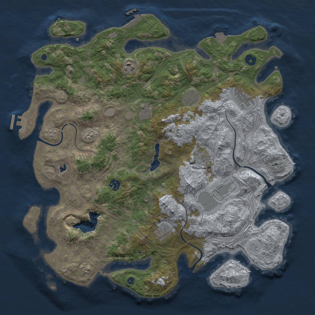 Rust Map: Procedural Map, Size: 4300, Seed: 51902544, 15 Monuments