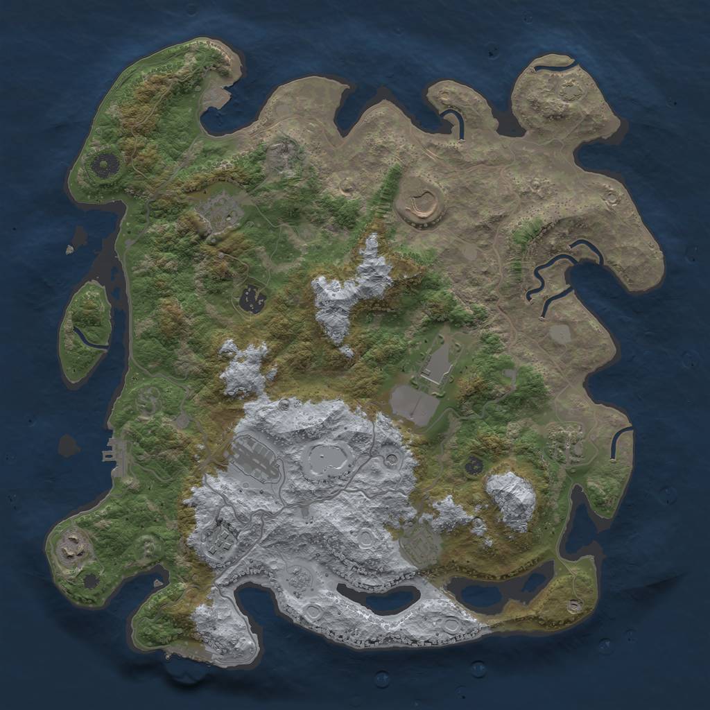 Rust Map: Procedural Map, Size: 4000, Seed: 14664398, 17 Monuments