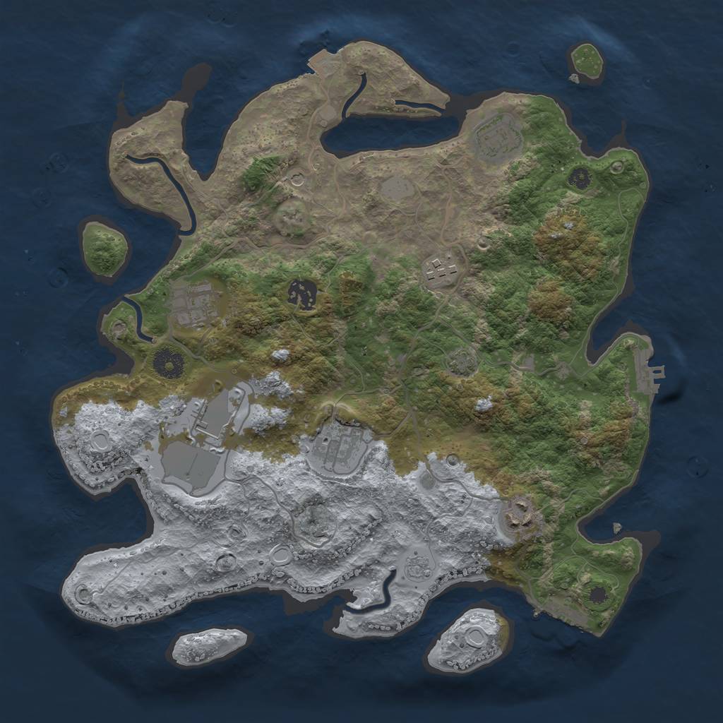 Rust Map: Procedural Map, Size: 3500, Seed: 252266130, 15 Monuments