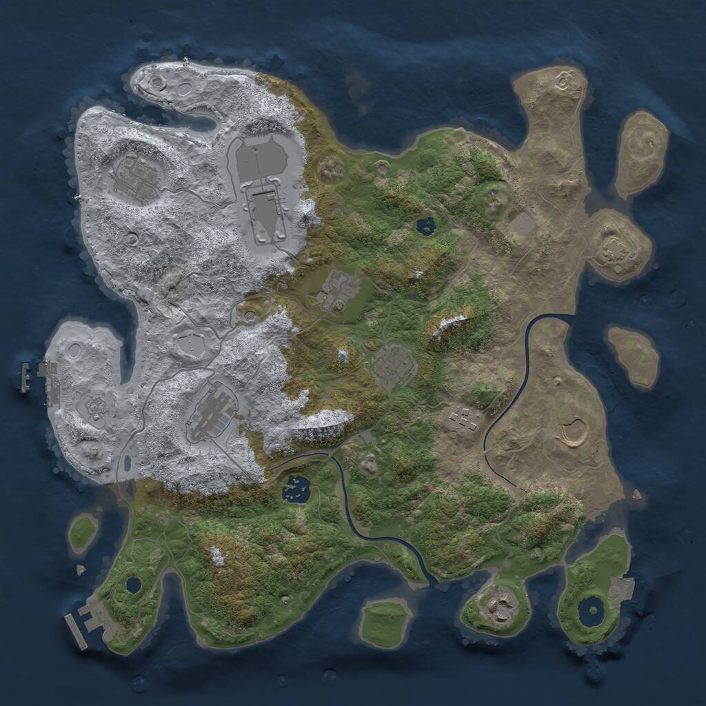 Rust Map: Procedural Map, Size: 3700, Seed: 5567, 15 Monuments