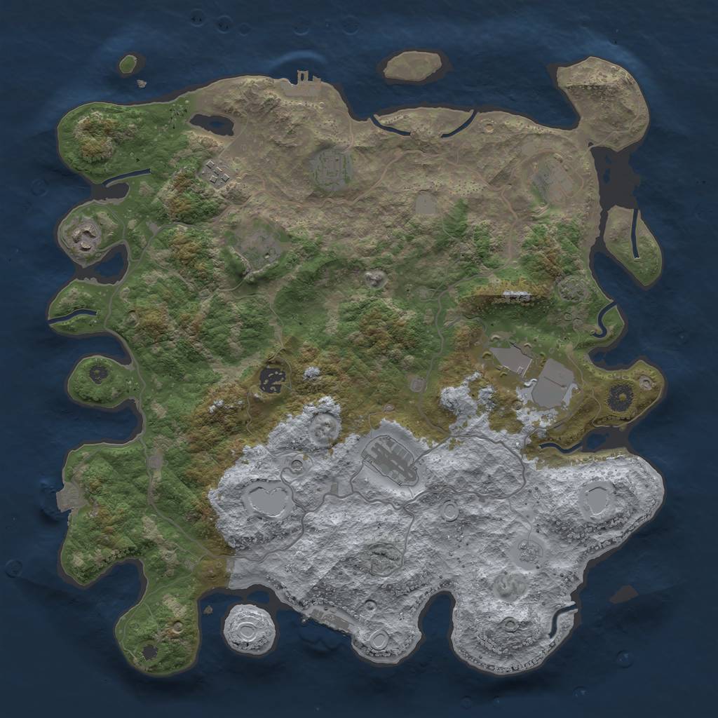 Rust Map: Procedural Map, Size: 4000, Seed: 96902594, 16 Monuments