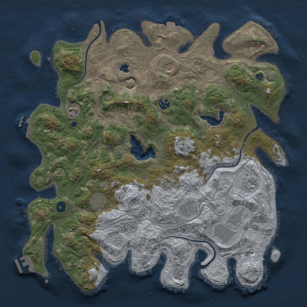 Rust Map: Procedural Map, Size: 4300, Seed: 55151572, 14 Monuments