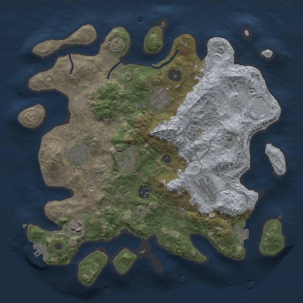 Rust Map: Procedural Map, Size: 3400, Seed: 56758032, 14 Monuments