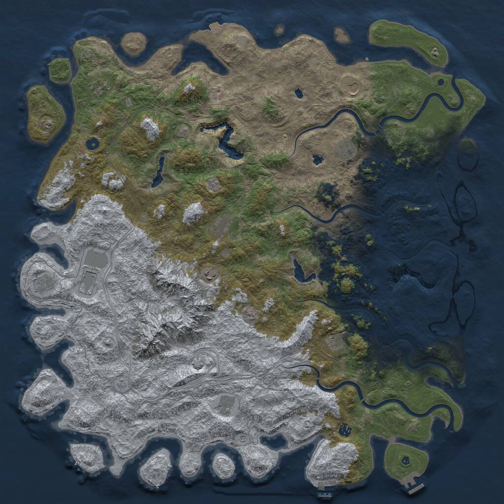 Rust Map: Procedural Map, Size: 6000, Seed: 1155, 17 Monuments