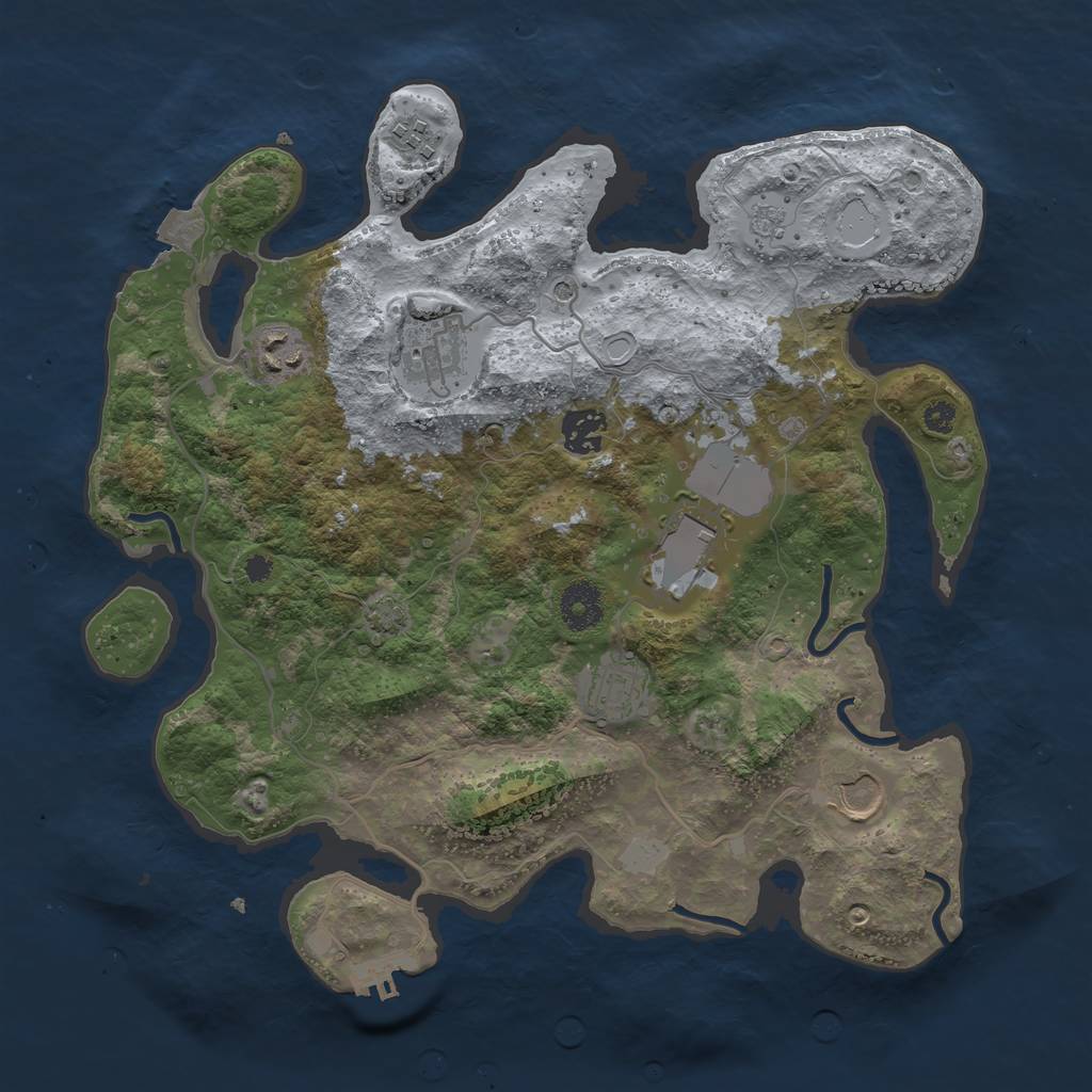 Rust Map: Procedural Map, Size: 3500, Seed: 987746169, 14 Monuments
