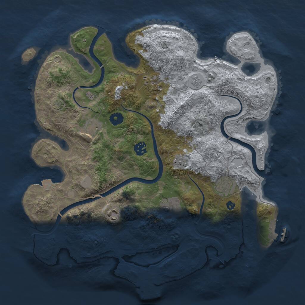Rust Map: Procedural Map, Size: 3500, Seed: 11542357, 12 Monuments