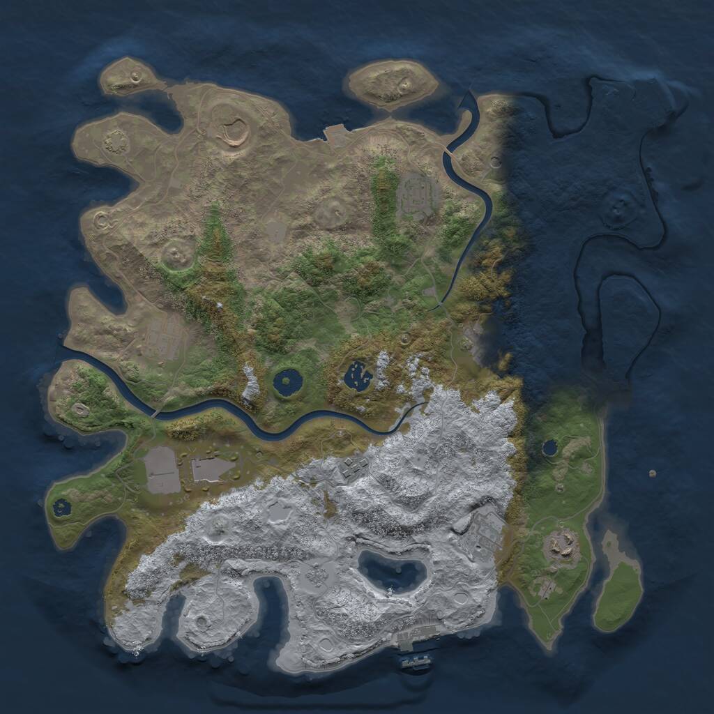 Rust Map: Procedural Map, Size: 3900, Seed: 82833928, 15 Monuments