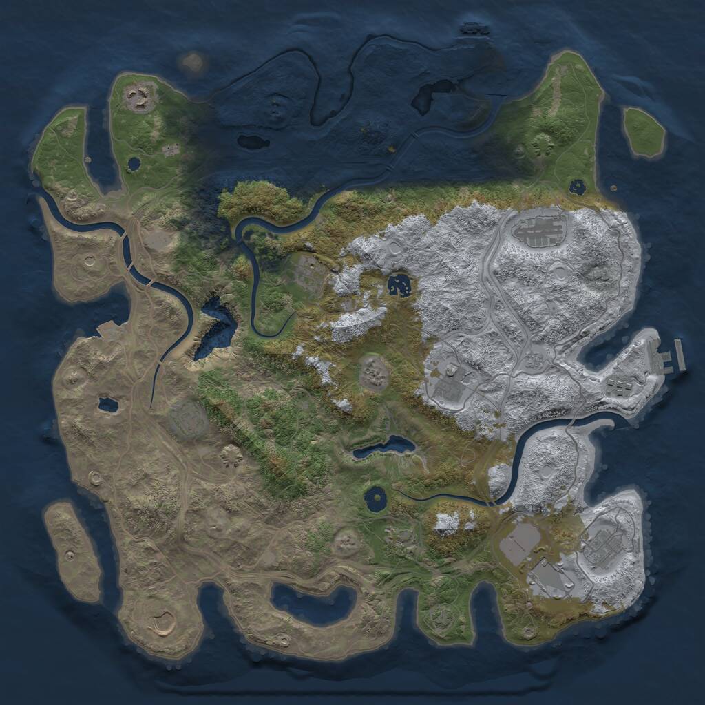 Rust Map: Procedural Map, Size: 4400, Seed: 77794846, 17 Monuments