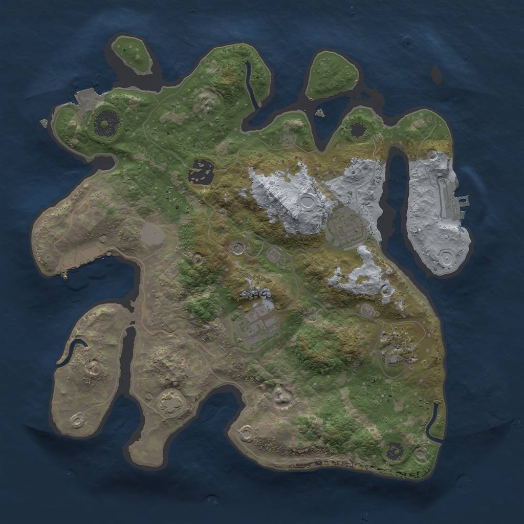 Rust Map: Procedural Map, Size: 3000, Seed: 506469612, 11 Monuments