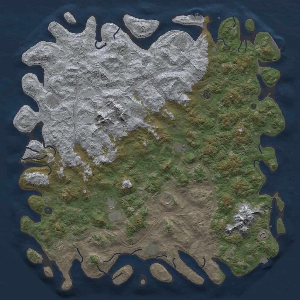 Rust Map: Procedural Map, Size: 6000, Seed: 1612731260, 19 Monuments