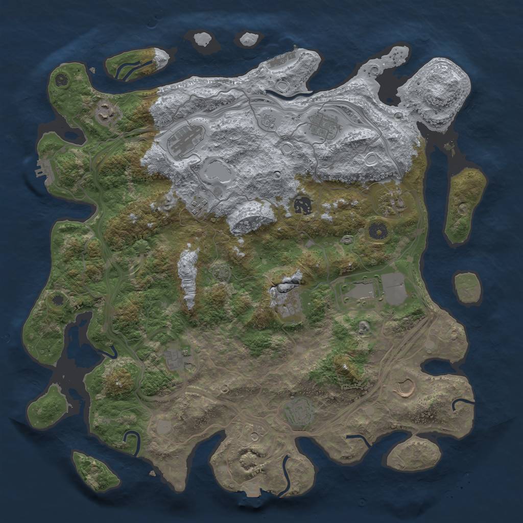 Rust Map: Procedural Map, Size: 4250, Seed: 206196765, 19 Monuments