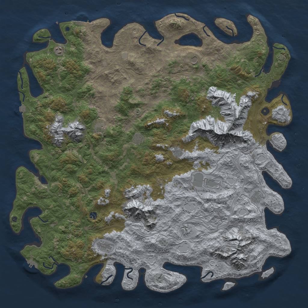 Rust Map: Procedural Map, Size: 6000, Seed: 265282310, 19 Monuments