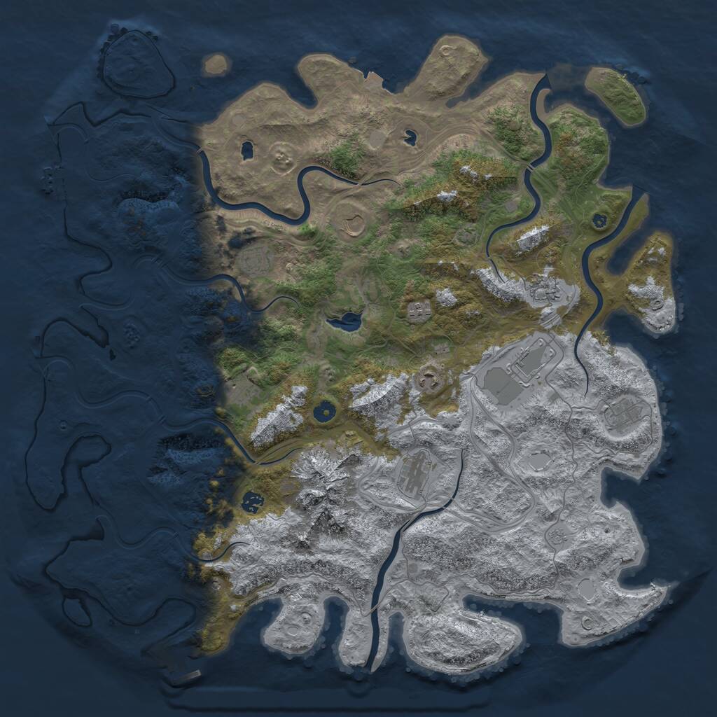 Rust Map: Procedural Map, Size: 5000, Seed: 265282310, 16 Monuments
