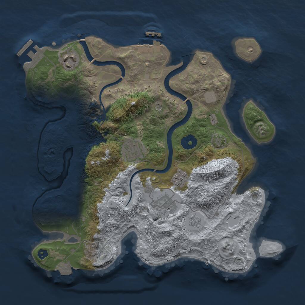 Rust Map: Procedural Map, Size: 3000, Seed: 98849607, 10 Monuments