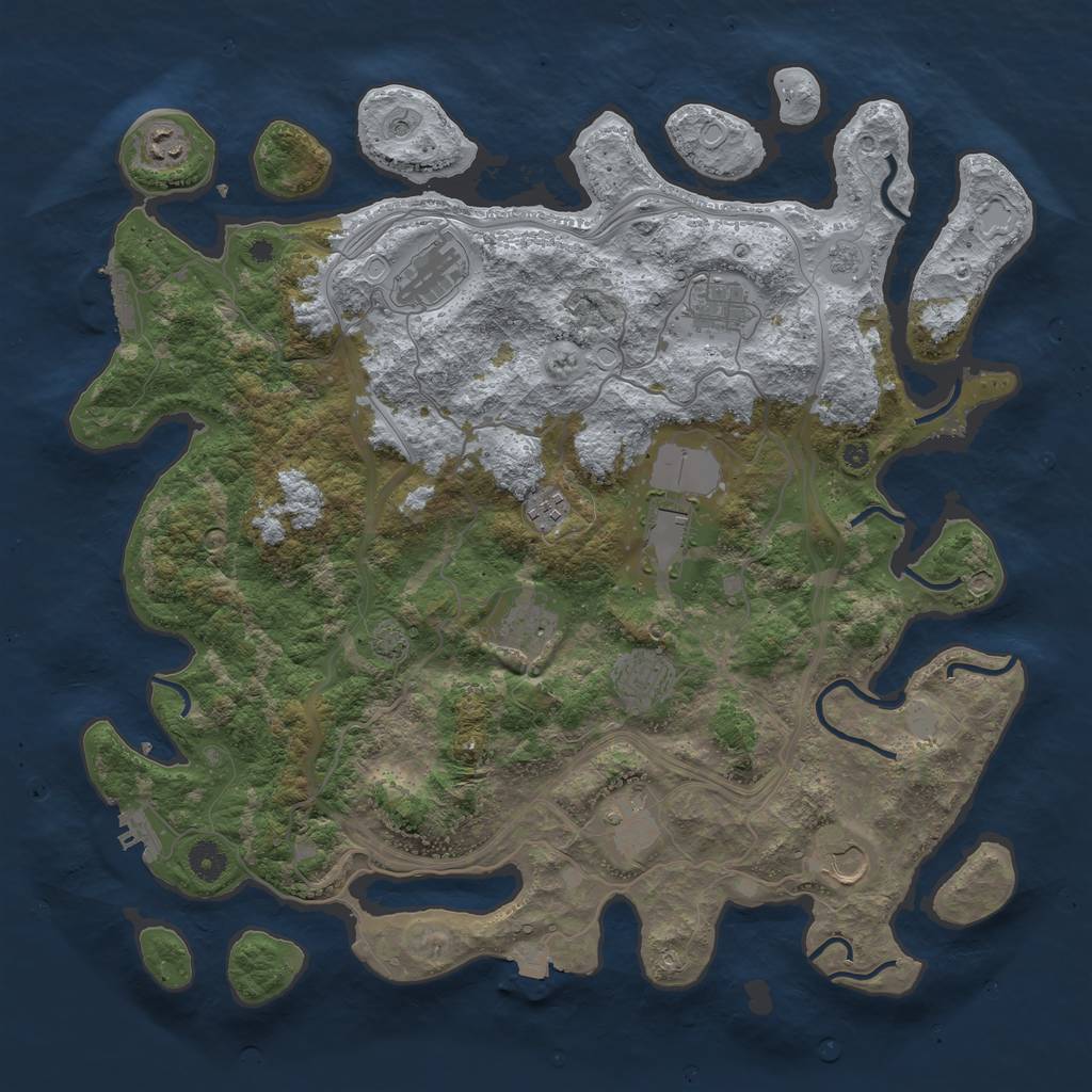 Rust Map: Procedural Map, Size: 4250, Seed: 14158665, 17 Monuments