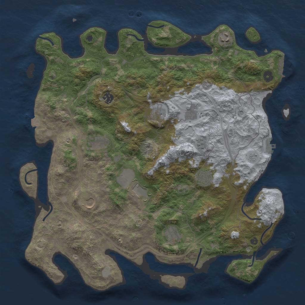 Rust Map: Procedural Map, Size: 4250, Seed: 7515120, 18 Monuments