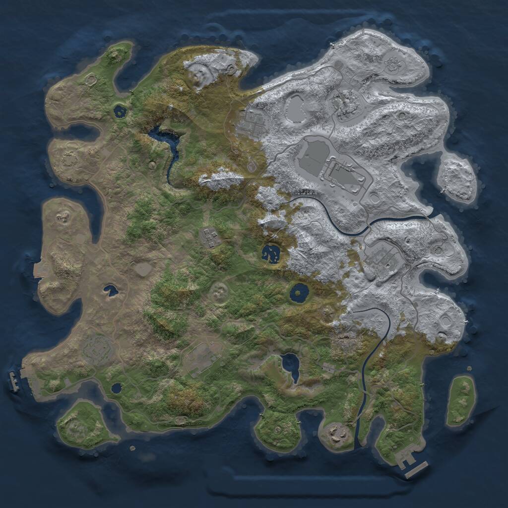 Rust Map: Procedural Map, Size: 4000, Seed: 55778776, 15 Monuments