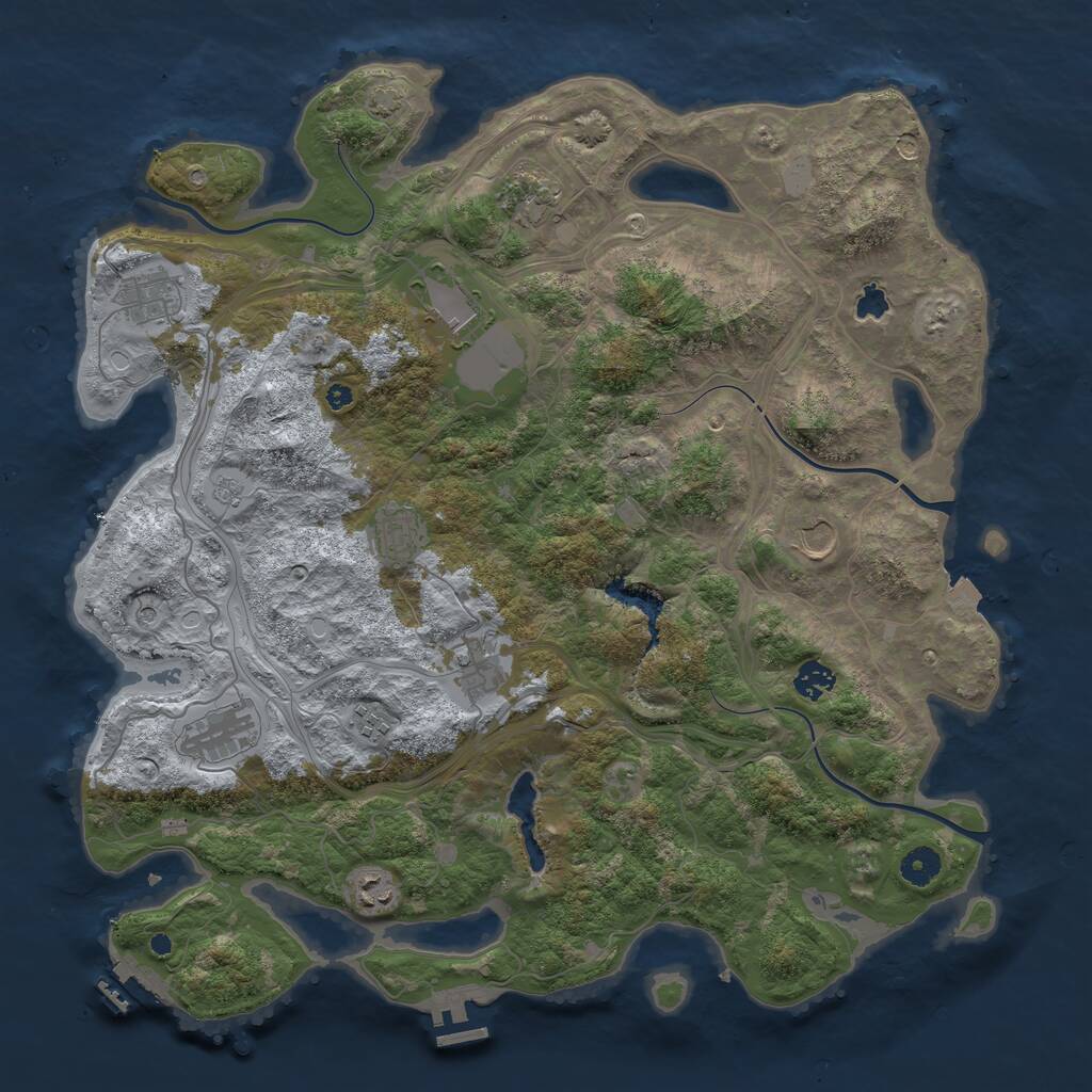 Rust Map: Procedural Map, Size: 4250, Seed: 3701218, 16 Monuments