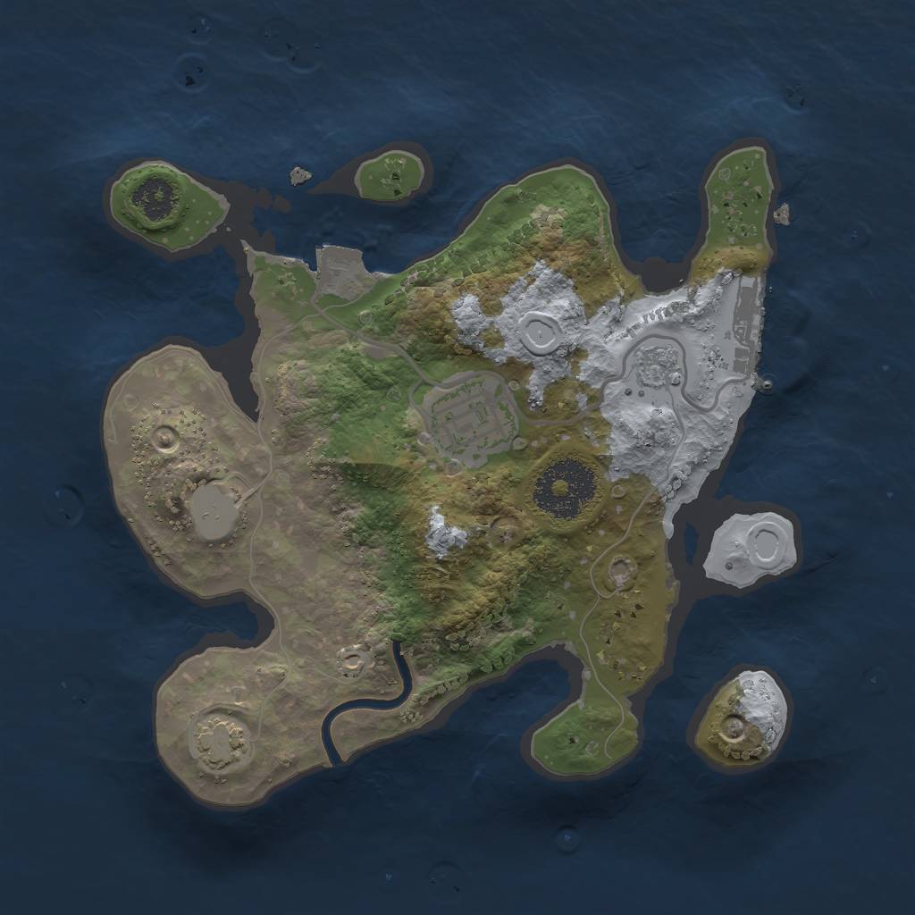 Rust Map: Procedural Map, Size: 2300, Seed: 77777724, 7 Monuments