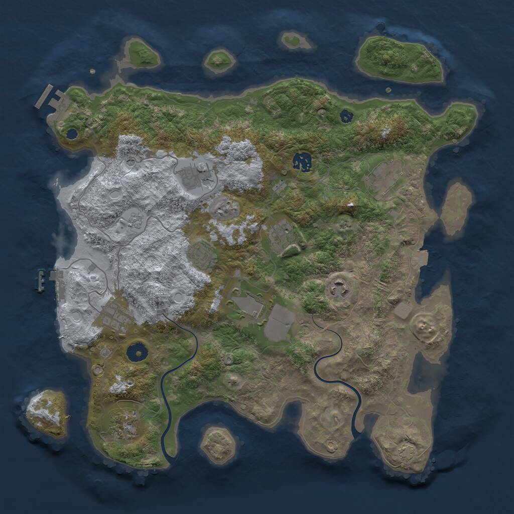 Rust Map: Procedural Map, Size: 3850, Seed: 5018248, 15 Monuments