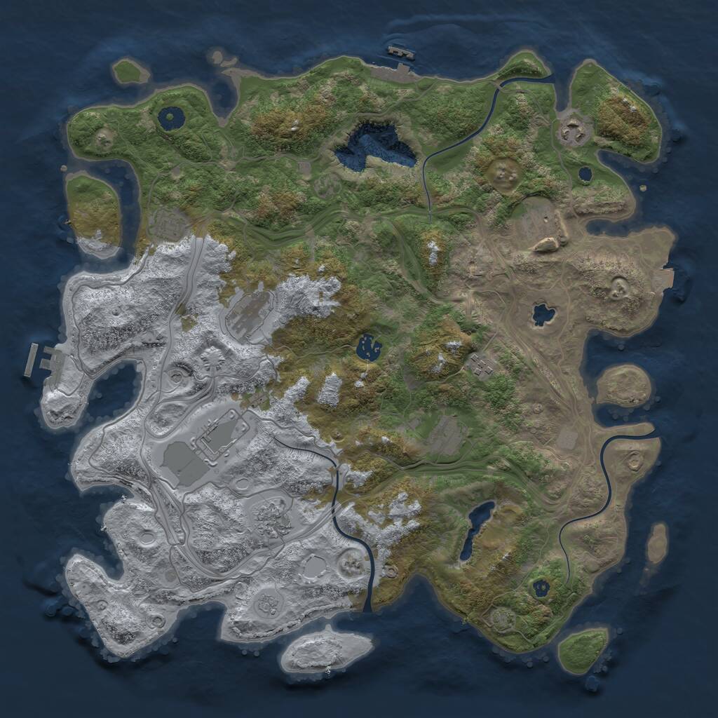 Rust Map: Procedural Map, Size: 4250, Seed: 9410524, 15 Monuments