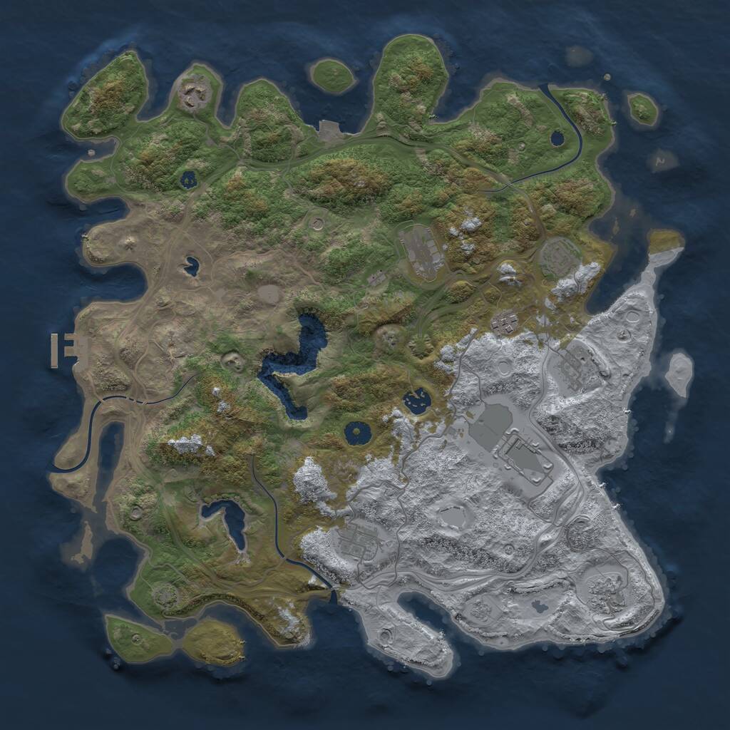 Rust Map: Procedural Map, Size: 4250, Seed: 17788474, 14 Monuments