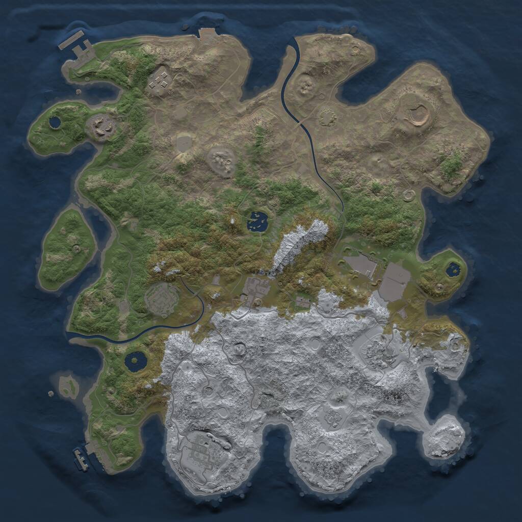 Rust Map: Procedural Map, Size: 3700, Seed: 58242448, 15 Monuments