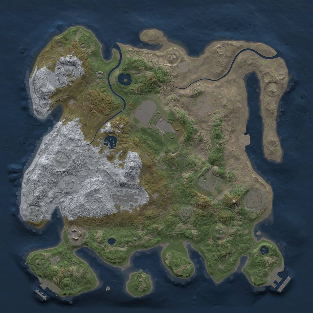 Rust Map: Procedural Map, Size: 3500, Seed: 75497578, 14 Monuments