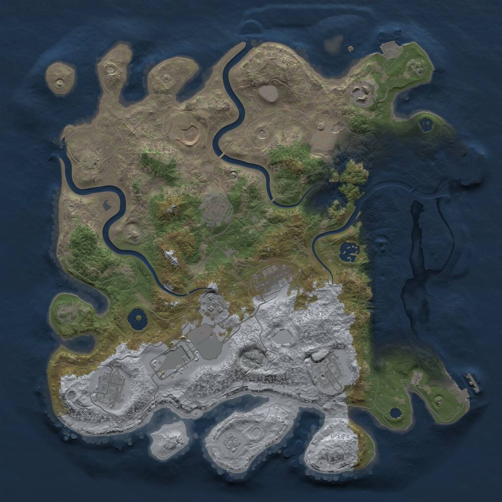 Rust Map: Procedural Map, Size: 3700, Seed: 68011966, 16 Monuments