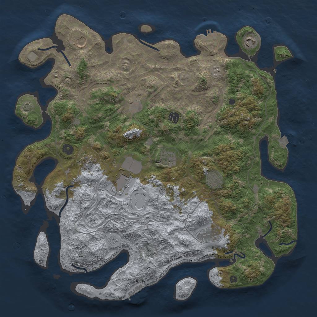 Rust Map: Procedural Map, Size: 4250, Seed: 35679774, 18 Monuments