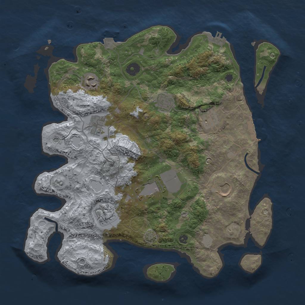 Rust Map: Procedural Map, Size: 3500, Seed: 1000852, 15 Monuments